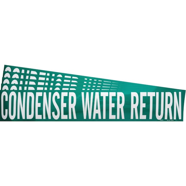 CONDENSER WATER RETURN Pipe Marker Style 1HV Polyester WT on GN 1 per Card, 5 PK